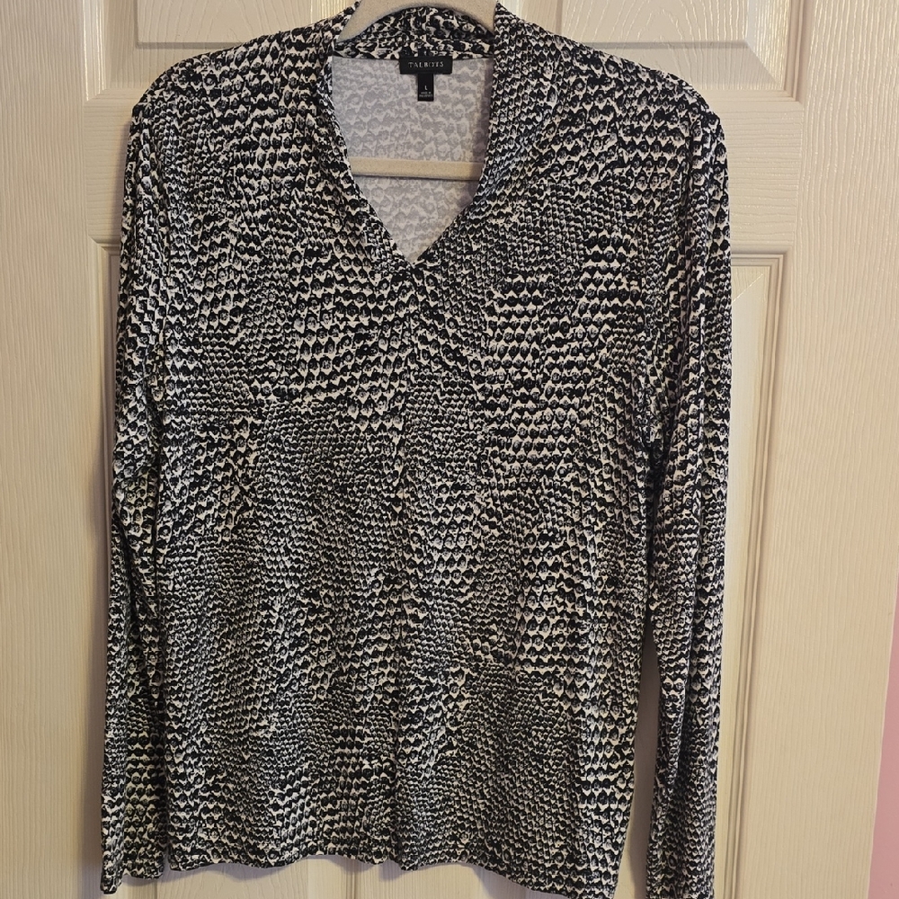 Talbots‎ Monochrome Patterned Long Sleeve Top